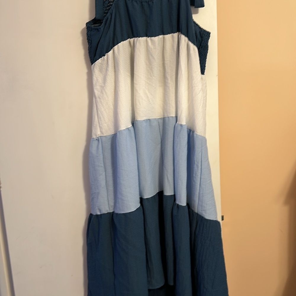 Blue Color Block Sundress - Picture 2 of 6